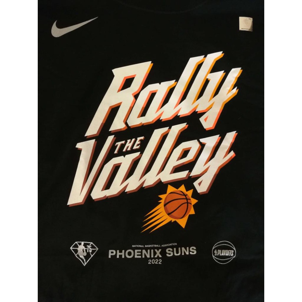 (全新現貨) Nike NBA 鳳凰城太陽 21/22 季後賽「Ralley The Valley」口號短 T-細節圖4