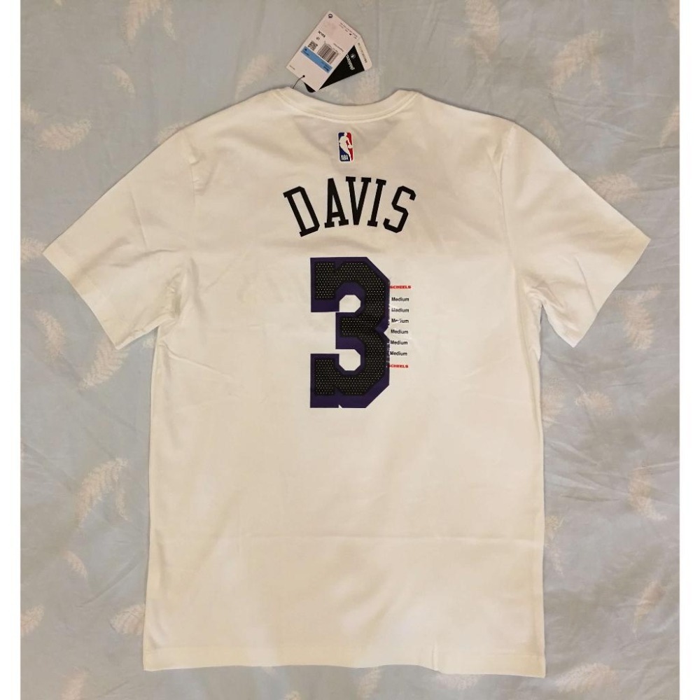 (全新現貨) Nike NBA 洛杉磯湖人 Anthony Davis 22/23 城市版 背號短T (Sz. M)-細節圖2