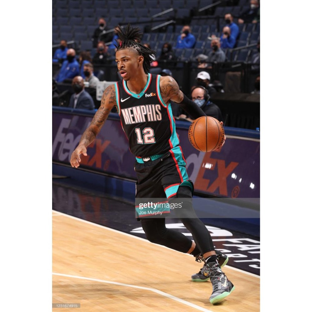 (新鮮現貨) Nike Ja Morant 曼斐斯灰熊 20/21 復古版 SW 球衣 (L 48，原生贊助標)-細節圖3