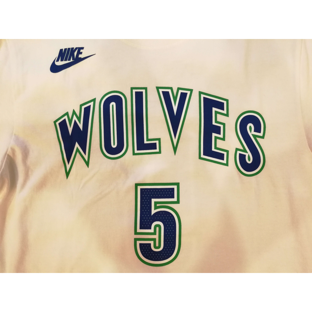 (全新現貨) Nike NBA 明尼蘇達灰狼 Anthony Edwards 23/24 復古版 背號短T (Sz.M)-細節圖5