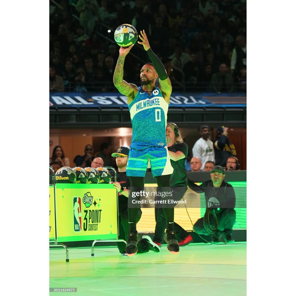 (最後補貨) Nike NBA 密爾瓦基公鹿 Damian Lillard 23/24 城市版 背號短T (Sz. M)-細節圖4