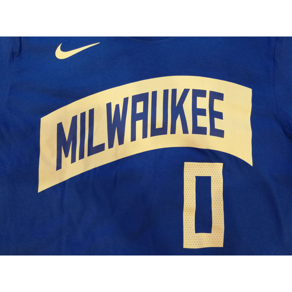 (最後補貨) Nike NBA 密爾瓦基公鹿 Damian Lillard 23/24 城市版 背號短T (Sz. M)-細節圖6