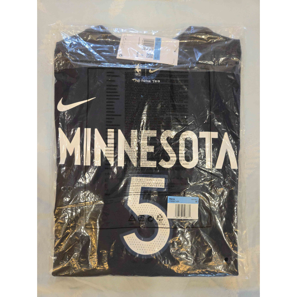 (全新現貨) Nike NBA 明尼蘇達灰狼 Anthony Edwards 25/26 經典版 背號短T (Sz.M)-細節圖10