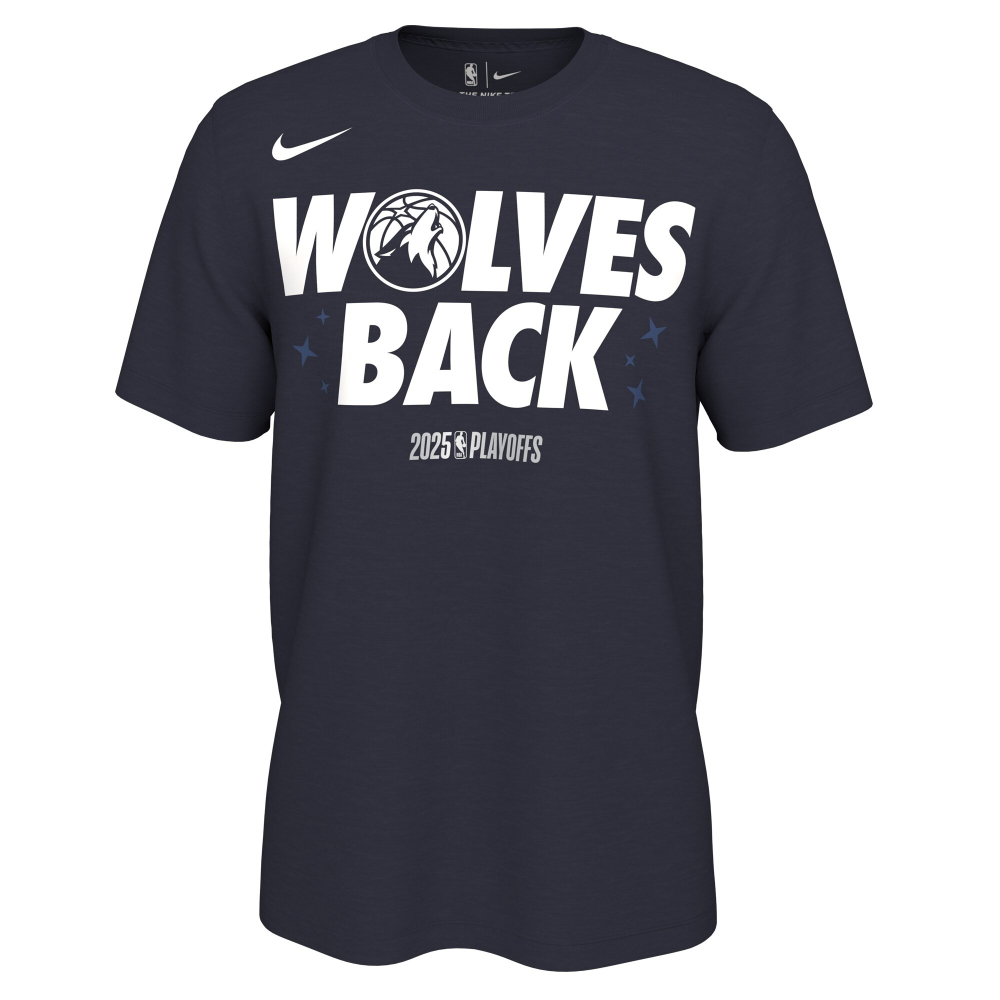 (全新現貨) Nike NBA 明尼蘇達灰狼 2025 季後賽「Wolves Back」口號短T (Sz. M)-細節圖3