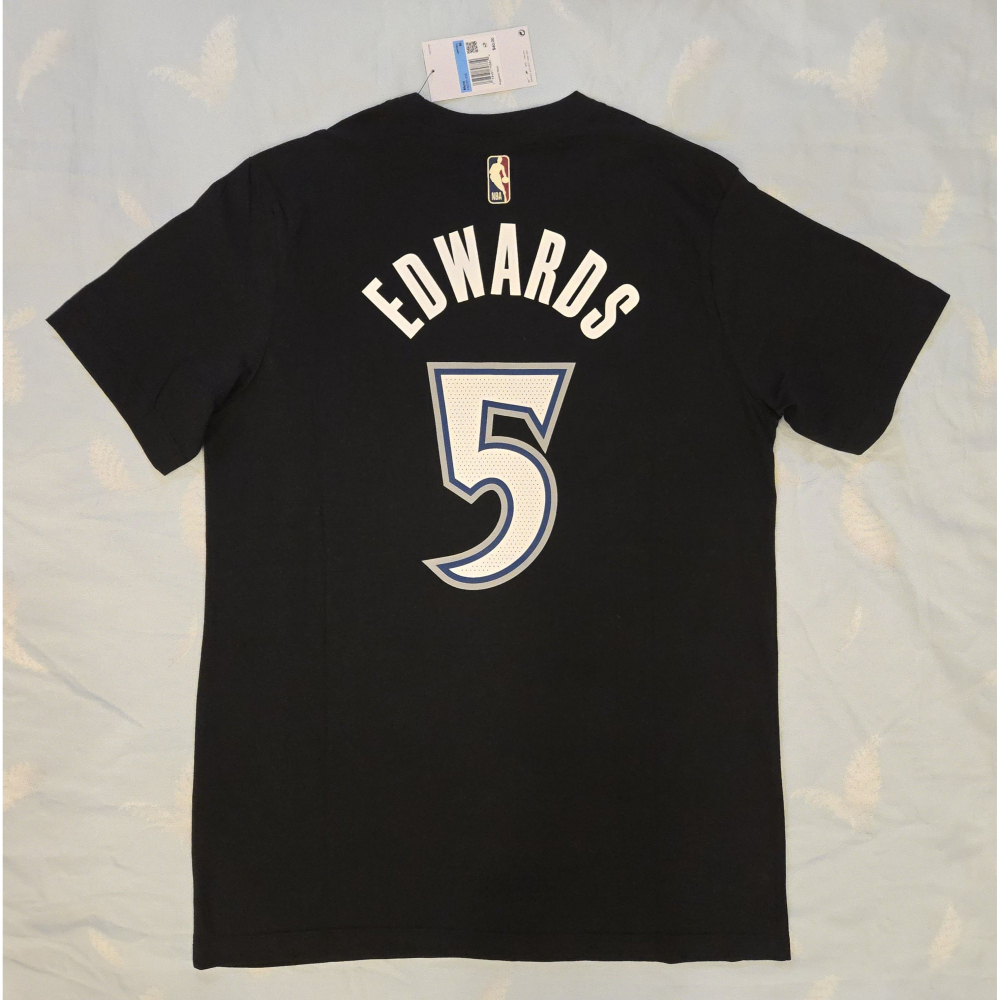 (新鮮現貨) Nike NBA 明尼蘇達灰狼 Anthony Edwards 25/26 復古版 背號短T (Sz.M)-細節圖2