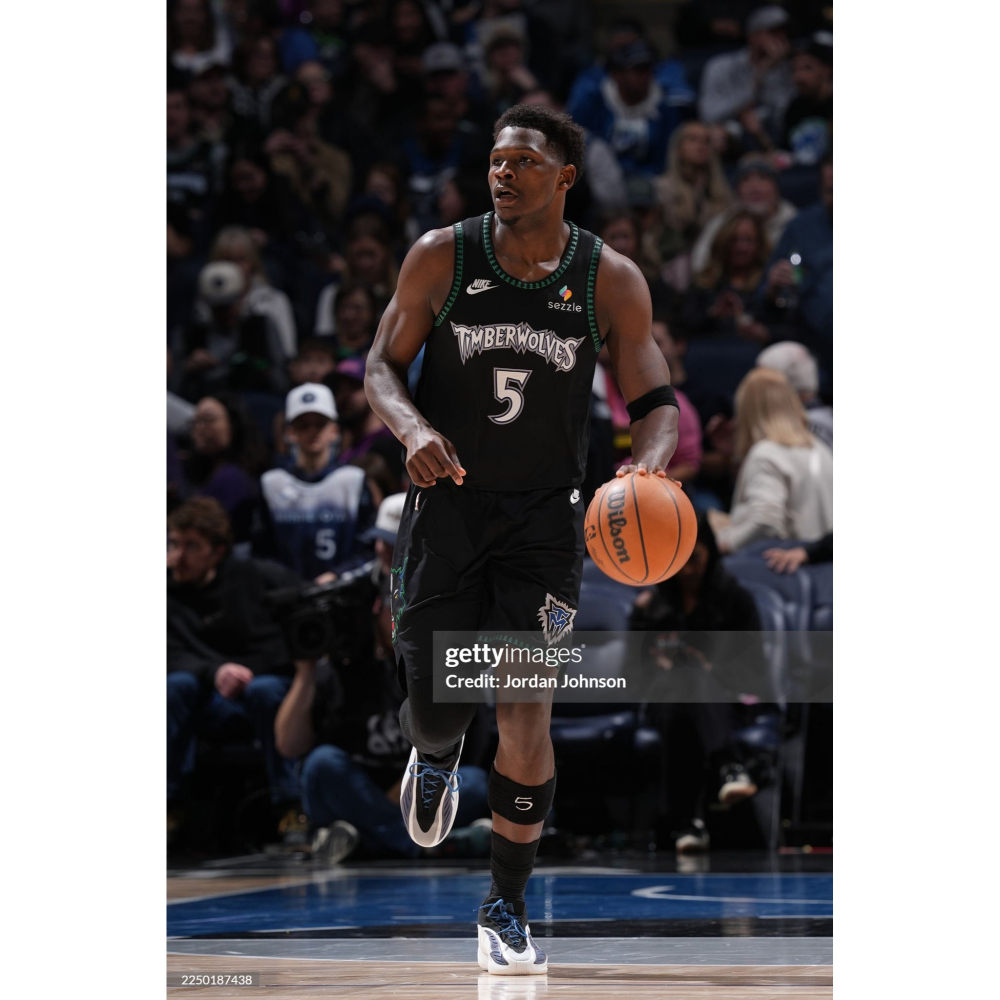 (新鮮現貨) Nike NBA 明尼蘇達灰狼 Anthony Edwards 25/26 復古版 背號短T (Sz.M)-細節圖3