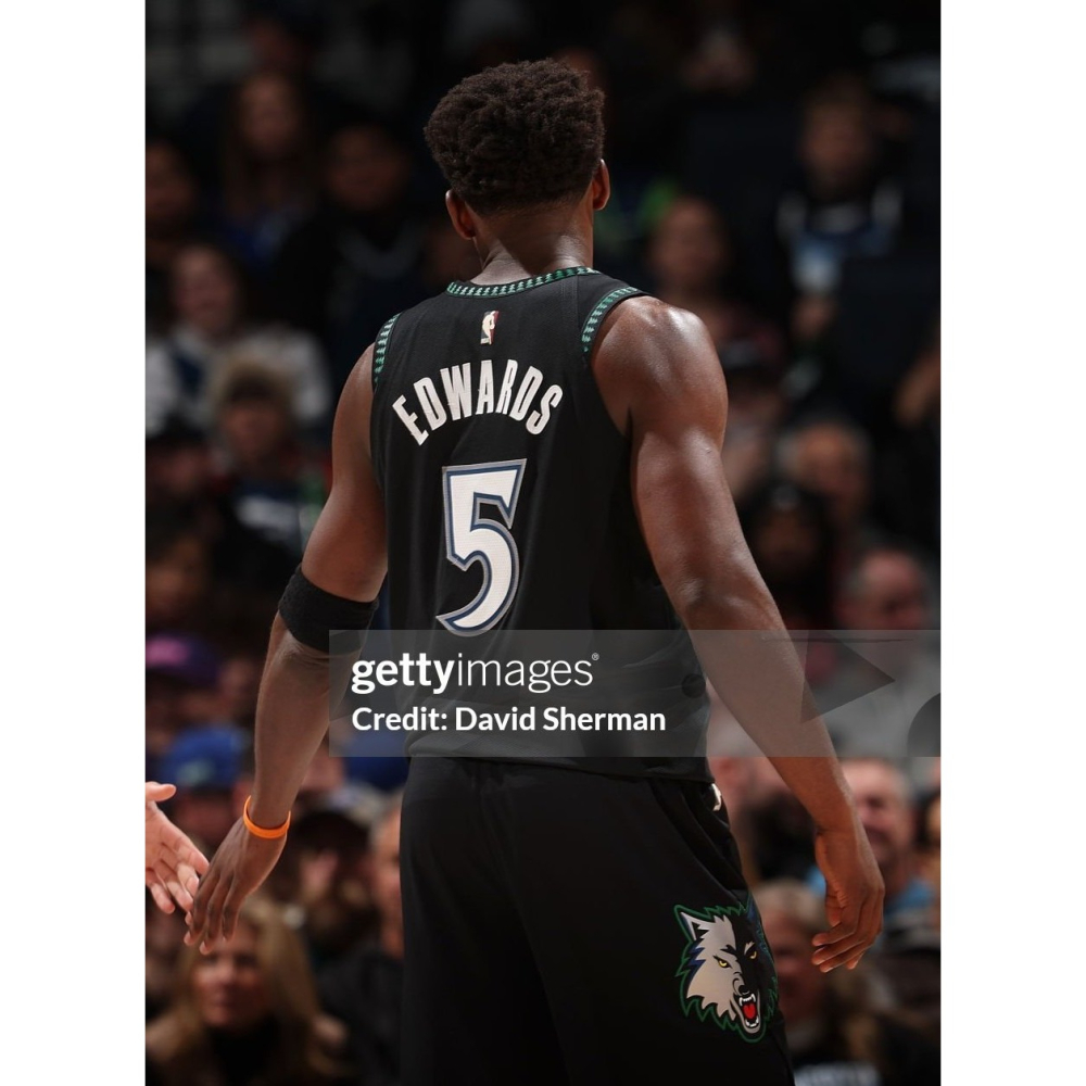 (新鮮現貨) Nike NBA 明尼蘇達灰狼 Anthony Edwards 25/26 復古版 背號短T (Sz.M)-細節圖4