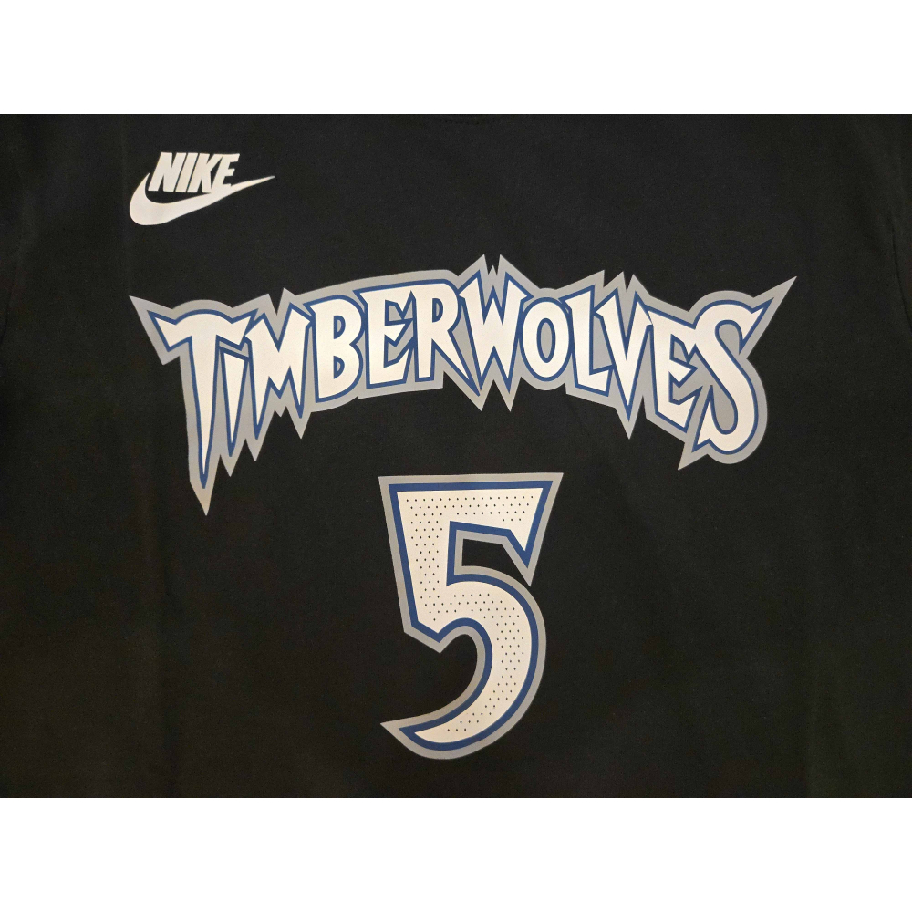 (新鮮現貨) Nike NBA 明尼蘇達灰狼 Anthony Edwards 25/26 復古版 背號短T (Sz.M)-細節圖5