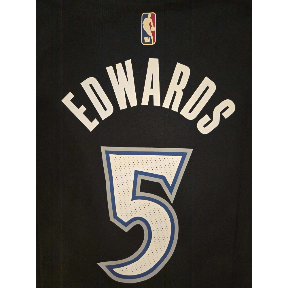 (新鮮現貨) Nike NBA 明尼蘇達灰狼 Anthony Edwards 25/26 復古版 背號短T (Sz.M)-細節圖6