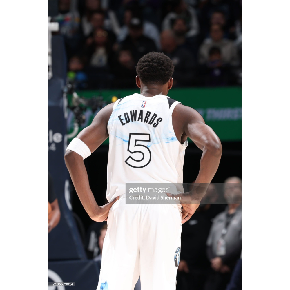 (全新現貨) Nike NBA 明尼蘇達灰狼 Anthony Edwards 24/25 城市版 背號短T (Sz.M-細節圖4