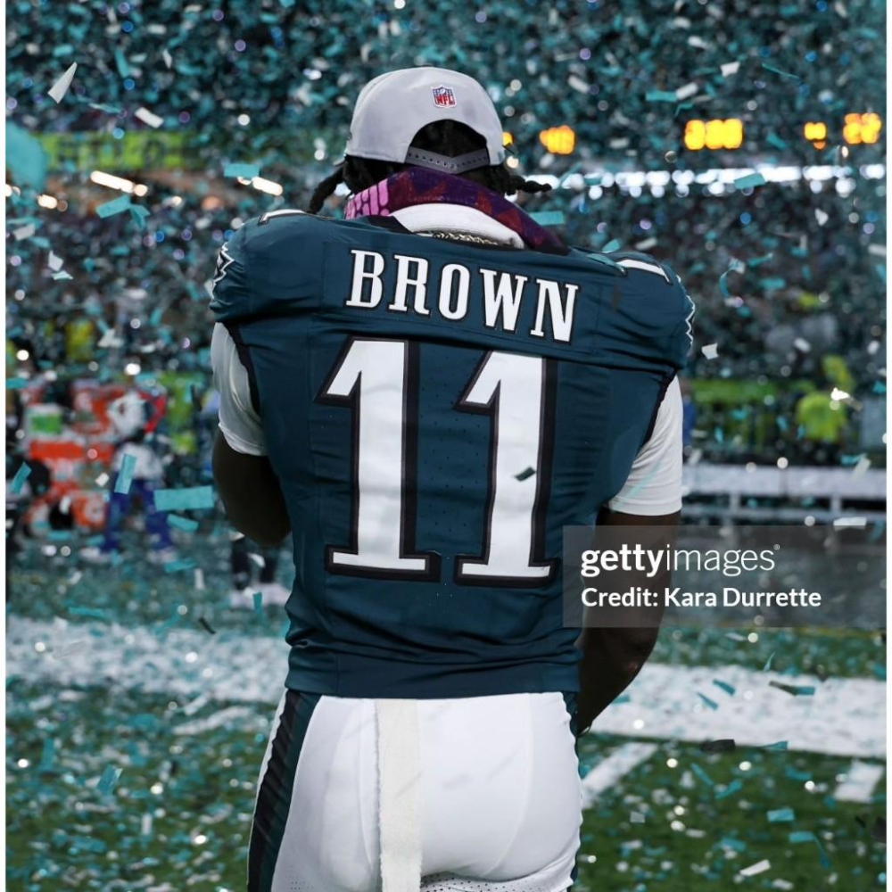 (新鮮現貨) 麥法蘭 NFL 2025 費城老鷹 A.J. Brown 超級盃 LIX 綠衣普版 (非 NBA MLB)-細節圖4