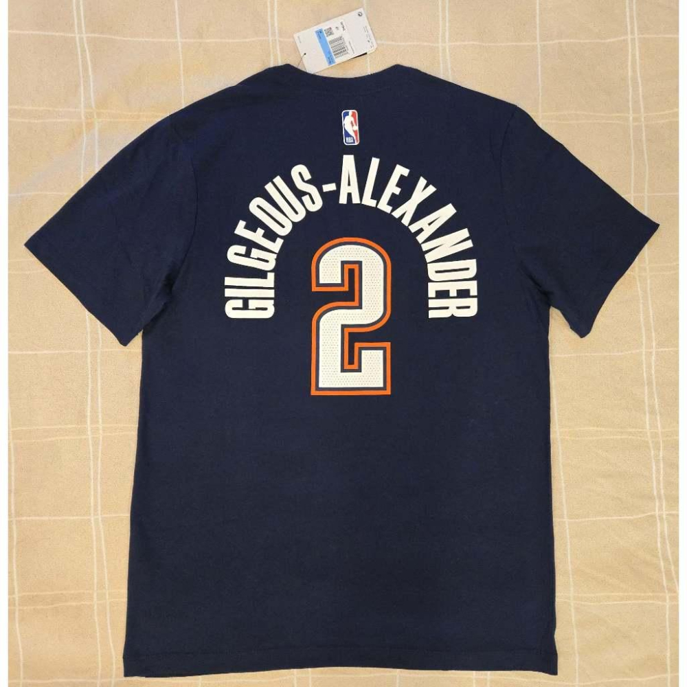 (新鮮現貨) Nike NBA 雷霆 Gilgeous-Alexander 25/26 城市版 背號短T (Sz. M)-細節圖2