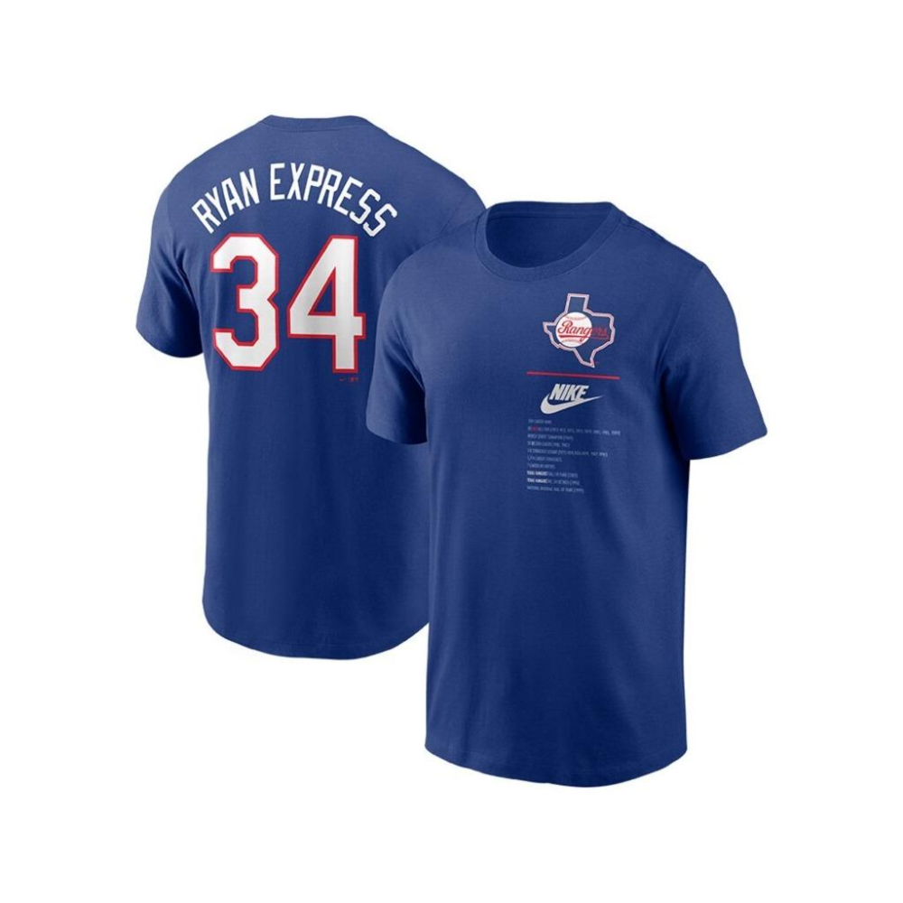(全新現貨) Nike MLB 德州遊騎兵 Nolan Ryan「Ryan Express」紀念背號短T (Sz.M)-細節圖3