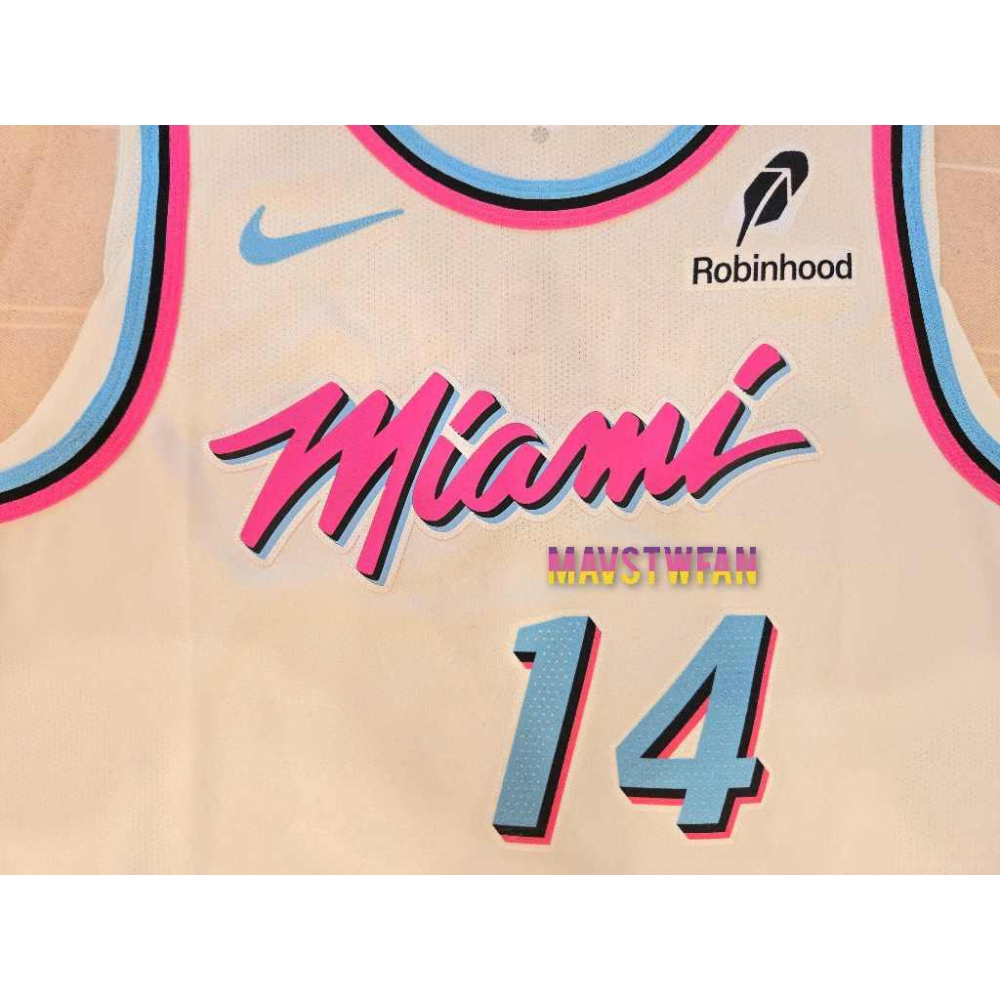 (出清特價) Nike Tyler Herro 熱火 24/25「白南灣」城市版 AU 球衣 (XL 52，原生贊助標)-細節圖3