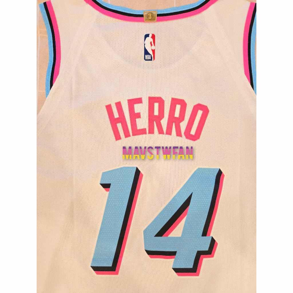 (出清特價) Nike Tyler Herro 熱火 24/25「白南灣」城市版 AU 球衣 (XL 52，原生贊助標)-細節圖4