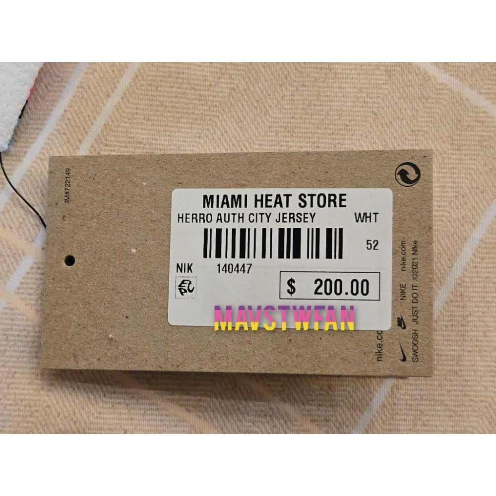 (出清特價) Nike Tyler Herro 熱火 24/25「白南灣」城市版 AU 球衣 (XL 52，原生贊助標)-細節圖8