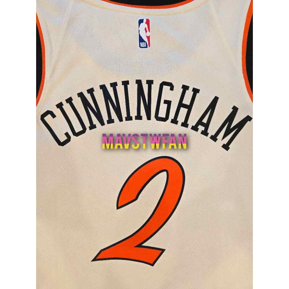 (稀有款式) Nike Cade Cunningham 活塞 24/25 城市版 SW 球衣 (L 48，原生贊助標)-細節圖4