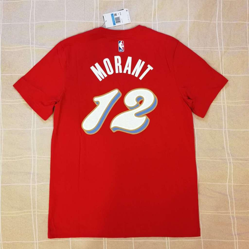 (全新特價) Nike NBA 曼斐斯灰熊 Ja Morant 24/25 城市版 背號短T (Sz. M)-細節圖2