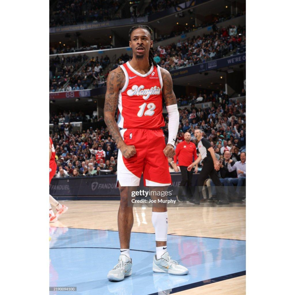 (全新特價) Nike NBA 曼斐斯灰熊 Ja Morant 24/25 城市版 背號短T (Sz. M)-細節圖3