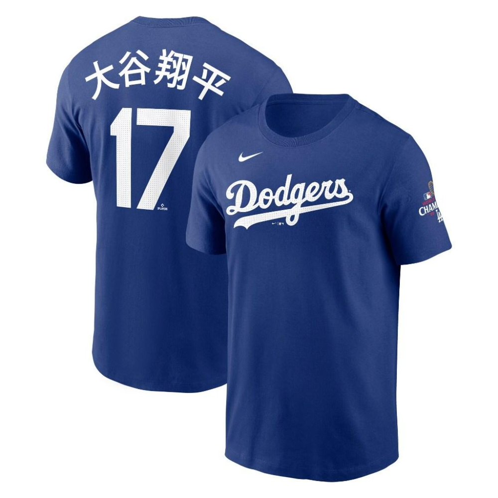 (全新特價) Nike MLB 洛杉磯道奇 Ohtani「大谷翔平」2024 世界大賽冠軍 背號短T (Sz. M)-細節圖3