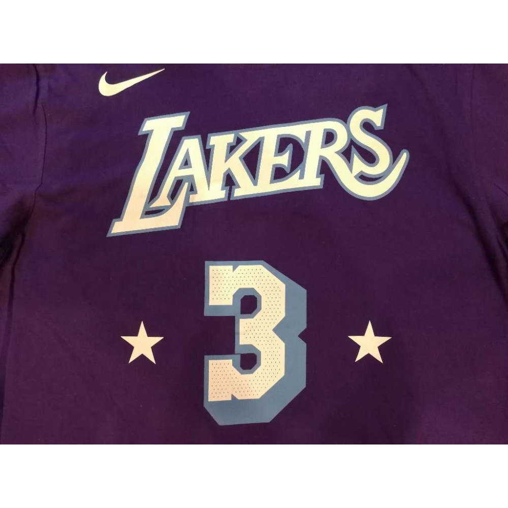 (出清特價) Nike NBA 洛杉磯湖人 Anthony Davis 21/22 城市版 背號短T (Sz. M)-細節圖5