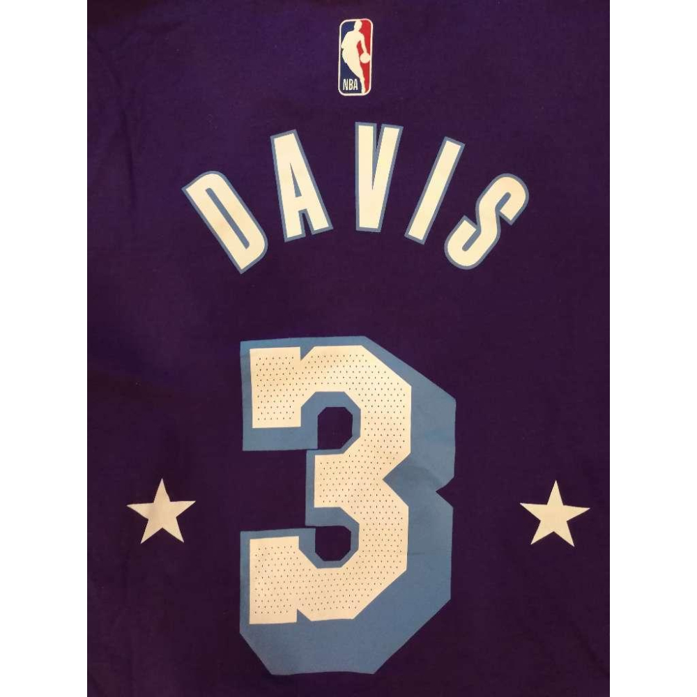 (出清特價) Nike NBA 洛杉磯湖人 Anthony Davis 21/22 城市版 背號短T (Sz. M)-細節圖6