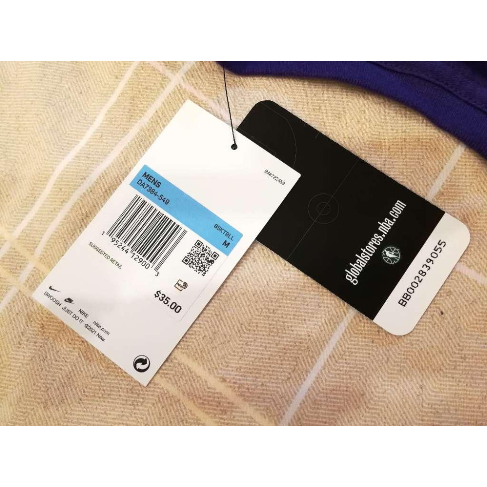 (出清特價) Nike NBA 洛杉磯湖人 Anthony Davis 21/22 城市版 背號短T (Sz. M)-細節圖9