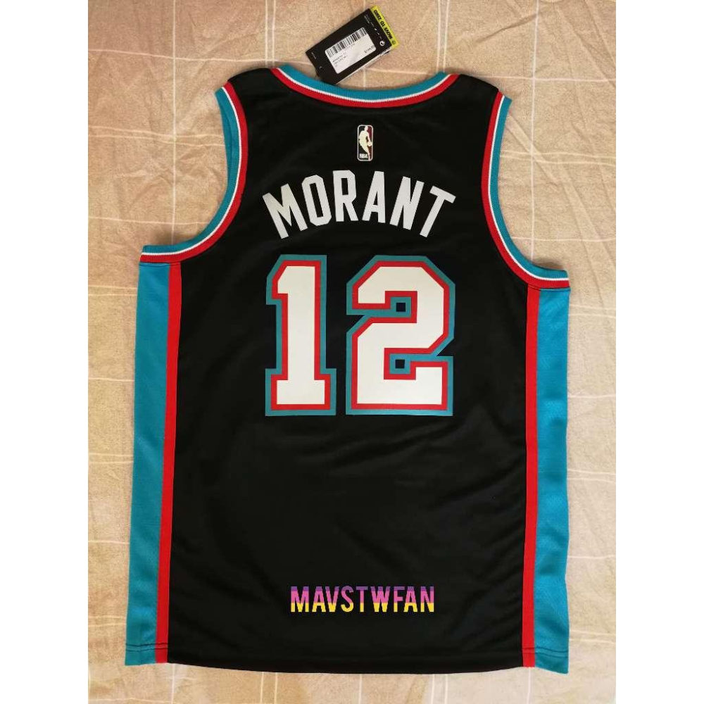 (全新特價) Nike Ja Morant 曼斐斯灰熊 20/21 復古版 SW 球衣 (L 48，原生贊助標)-細節圖2