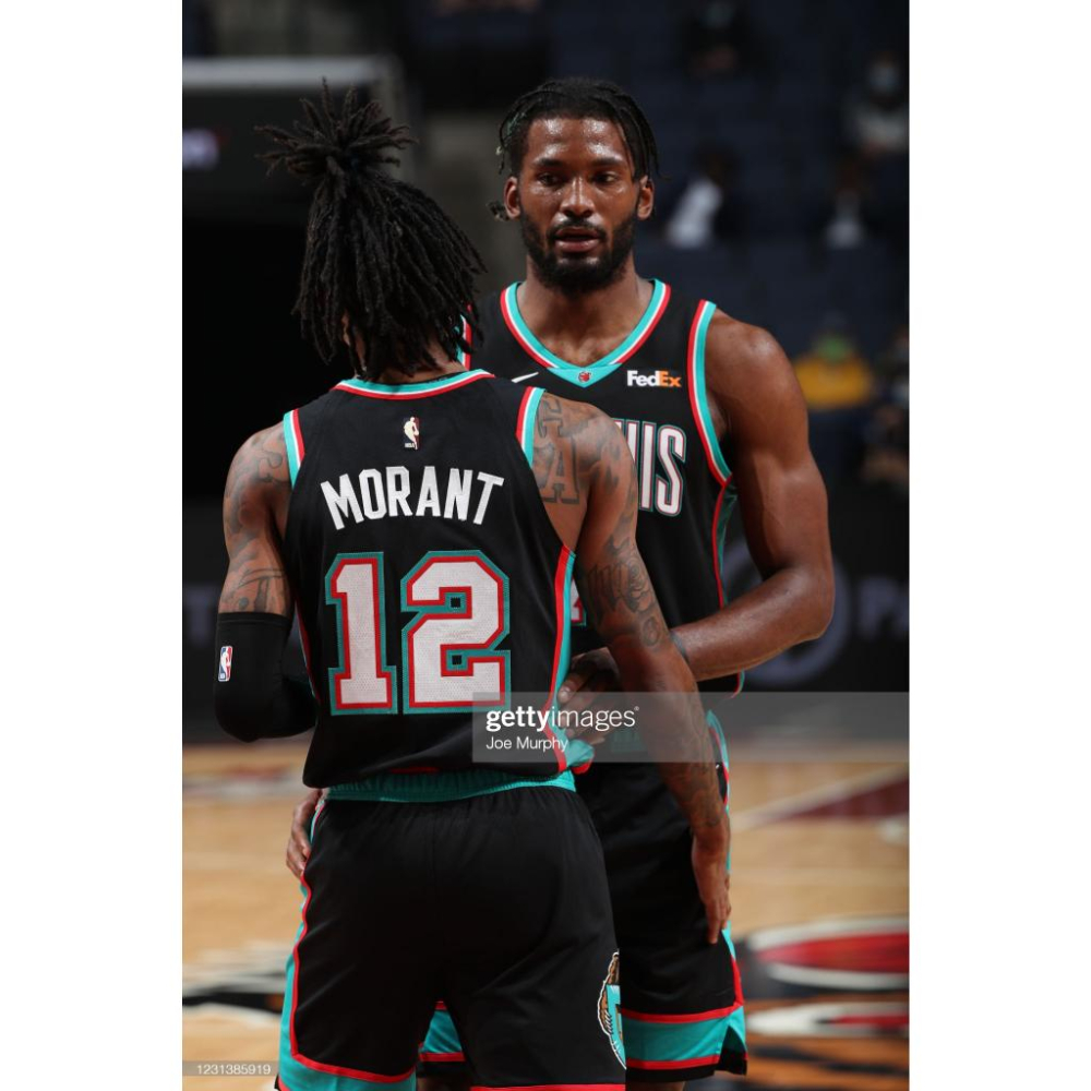 (全新特價) Nike Ja Morant 曼斐斯灰熊 20/21 復古版 SW 球衣 (L 48，原生贊助標)-細節圖4