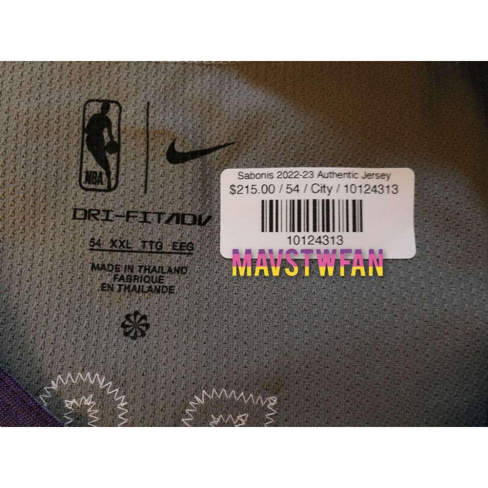 (出清特價) Nike Domantas Sabonis 國王 22/23 城市版 G底板球衣 (54+4，原生贊助標)-細節圖9