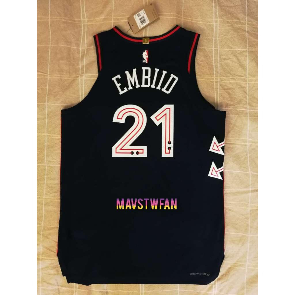 (出清特價) Nike Joel Embiid 費城七六人 23/24 城市版 AU 球衣 (L 48)-細節圖2
