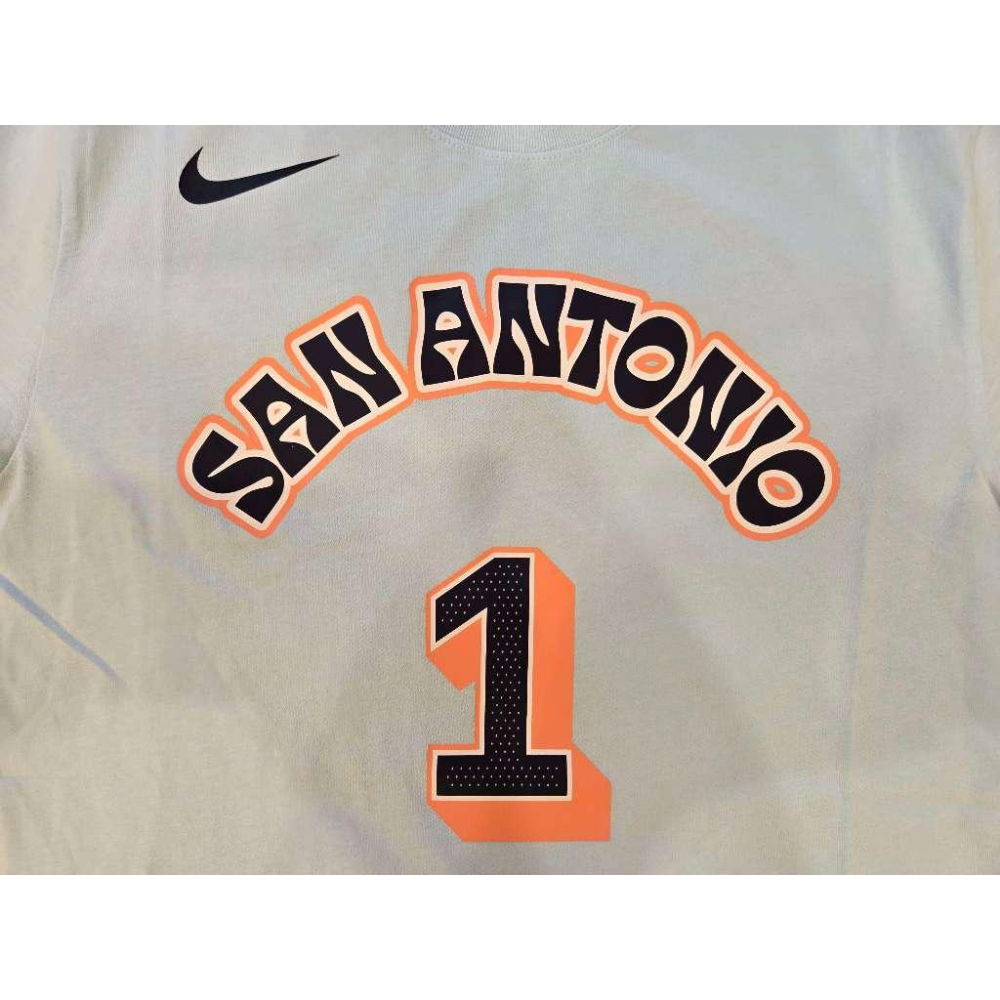 (全新現貨) Nike NBA 馬刺 Victor Wembanyama 24/25 城市版 背號短T (Sz. M)-細節圖5