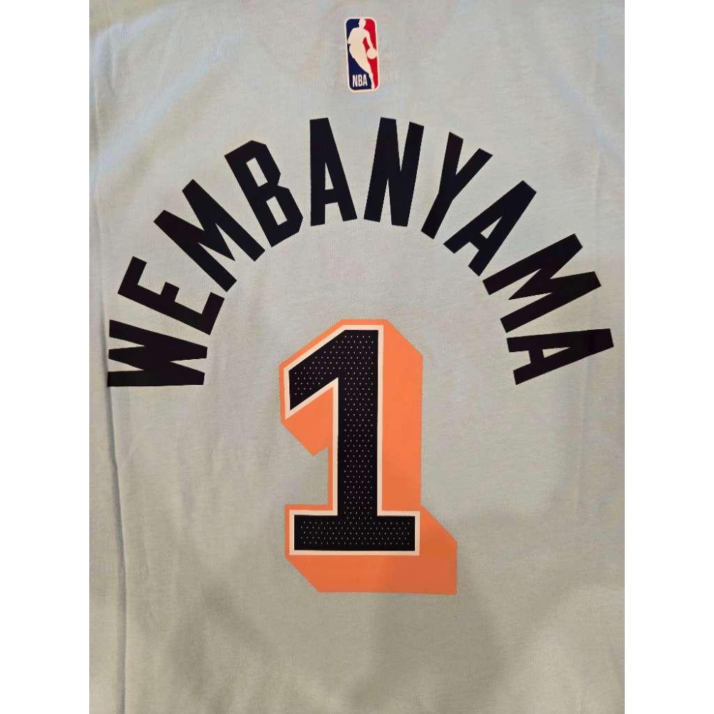 (全新現貨) Nike NBA 馬刺 Victor Wembanyama 24/25 城市版 背號短T (Sz. M)-細節圖6