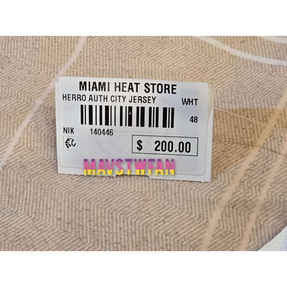 (出清特價) Nike Tyler Herro 熱火 24/25「白南灣」城市版 AU 球衣 (L 48，原生贊助標)-細節圖8