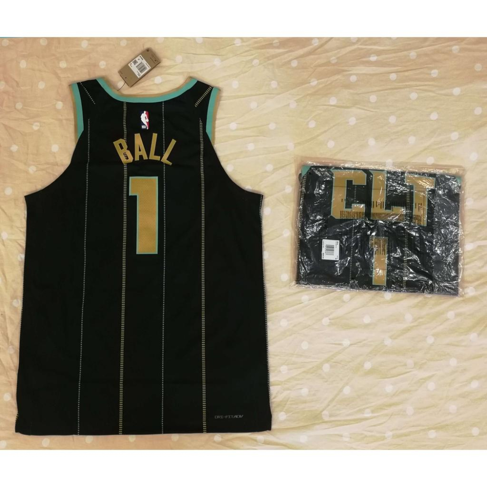 (出清特價) Nike LaMelo Ball 夏洛特黃蜂 22/23 城市版 AU 球衣 (場館限定原生贊助標)-細節圖2