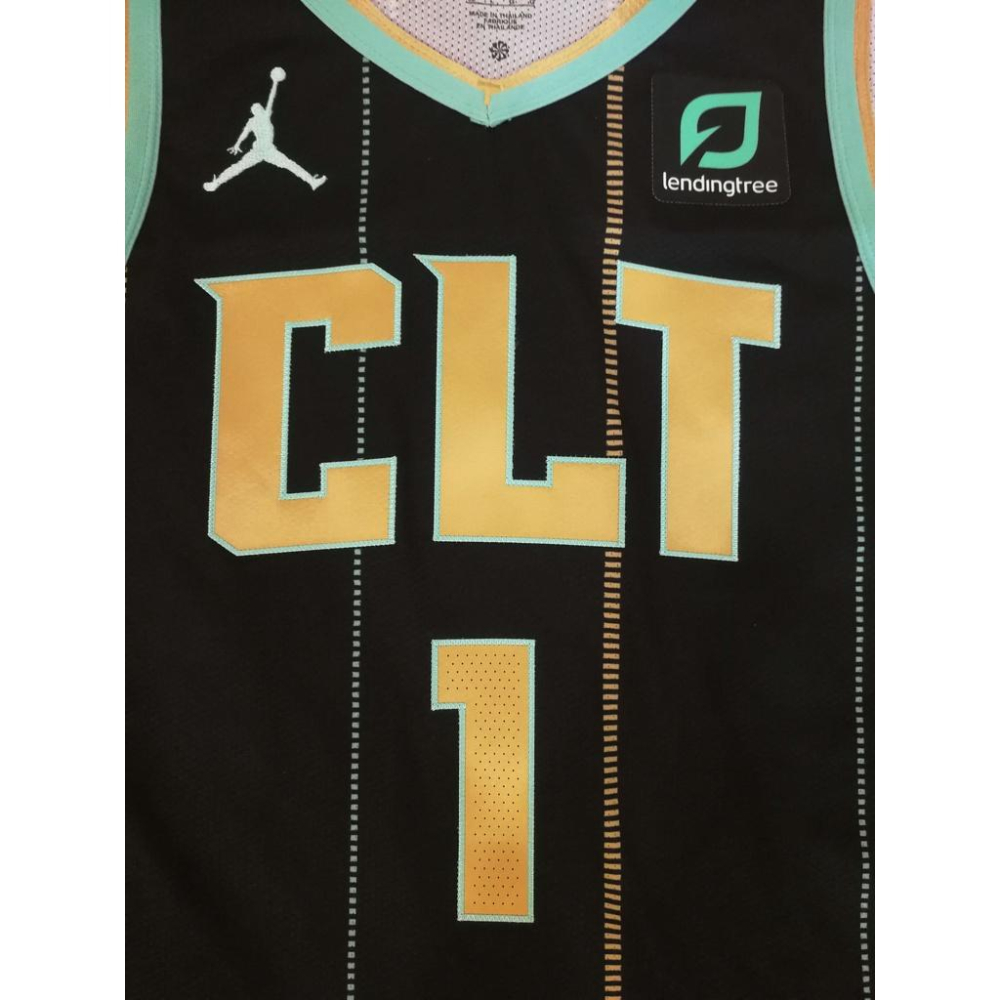 (出清特價) Nike LaMelo Ball 夏洛特黃蜂 22/23 城市版 AU 球衣 (場館限定原生贊助標)-細節圖5