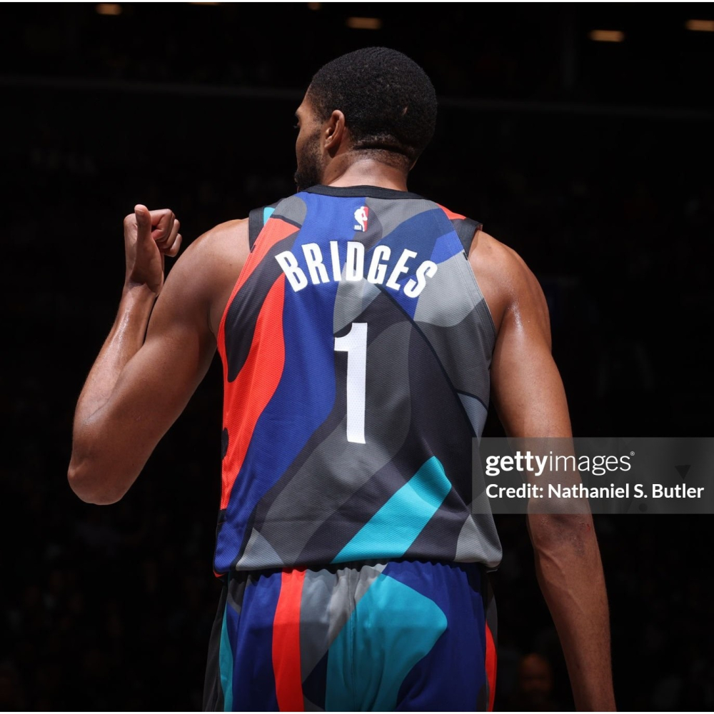 (出清特價) Nike NBA 布魯克林籃網 Mikal Bridges 23/24 城市版 背號短 T (Sz. L)-細節圖4