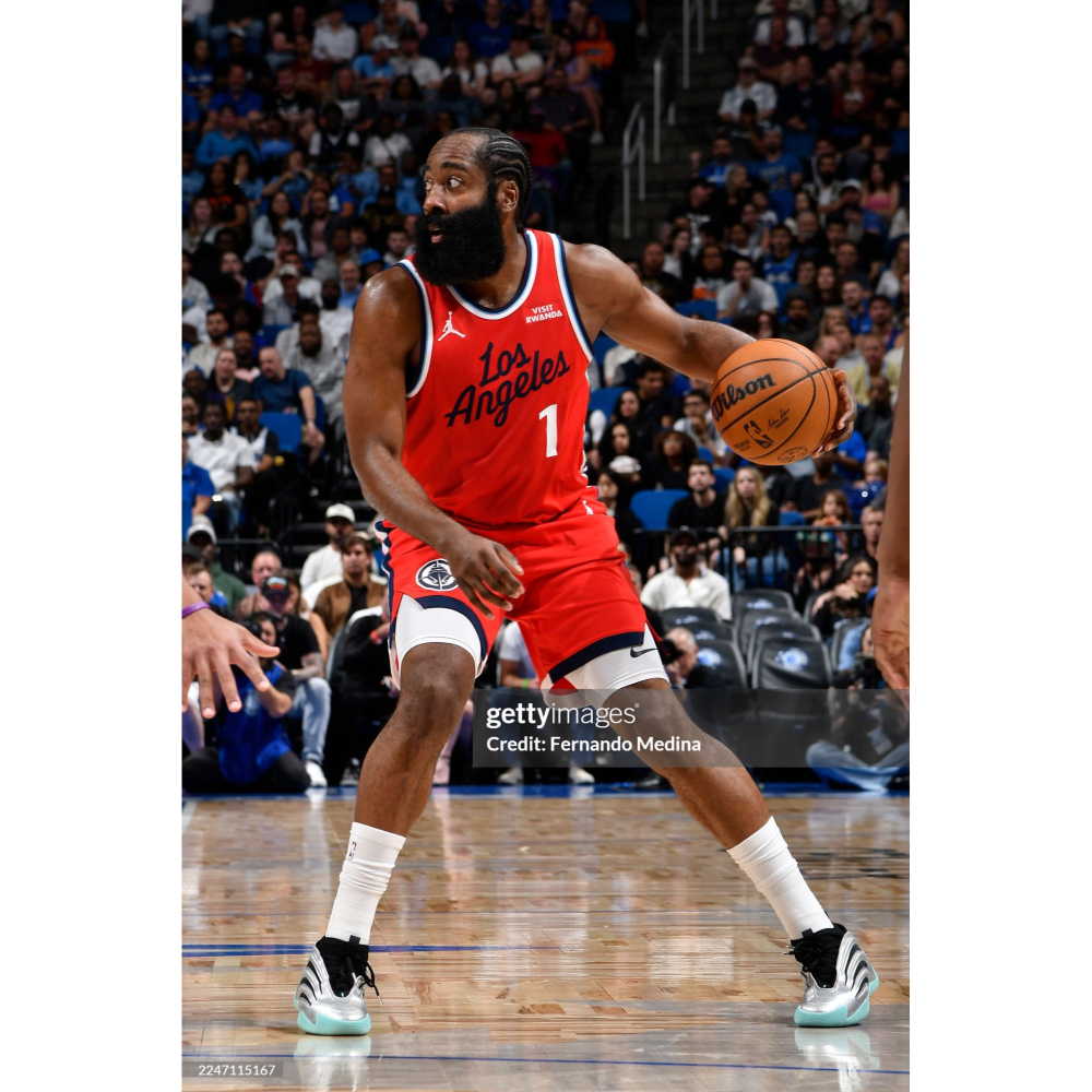 (奇蹟補貨) Nike NBA 洛杉磯快艇 James Harden 25/26 宣告版 背號短T (Sz. M)-細節圖3