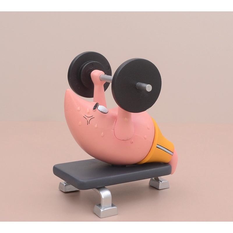 【安特羅斯】海綿寶寶 自律 派大星 健身 握推 肌肉 舉重 模型 玩具 公仔 雕像 可愛 深海大鳳梨 蟹堡王-細節圖4