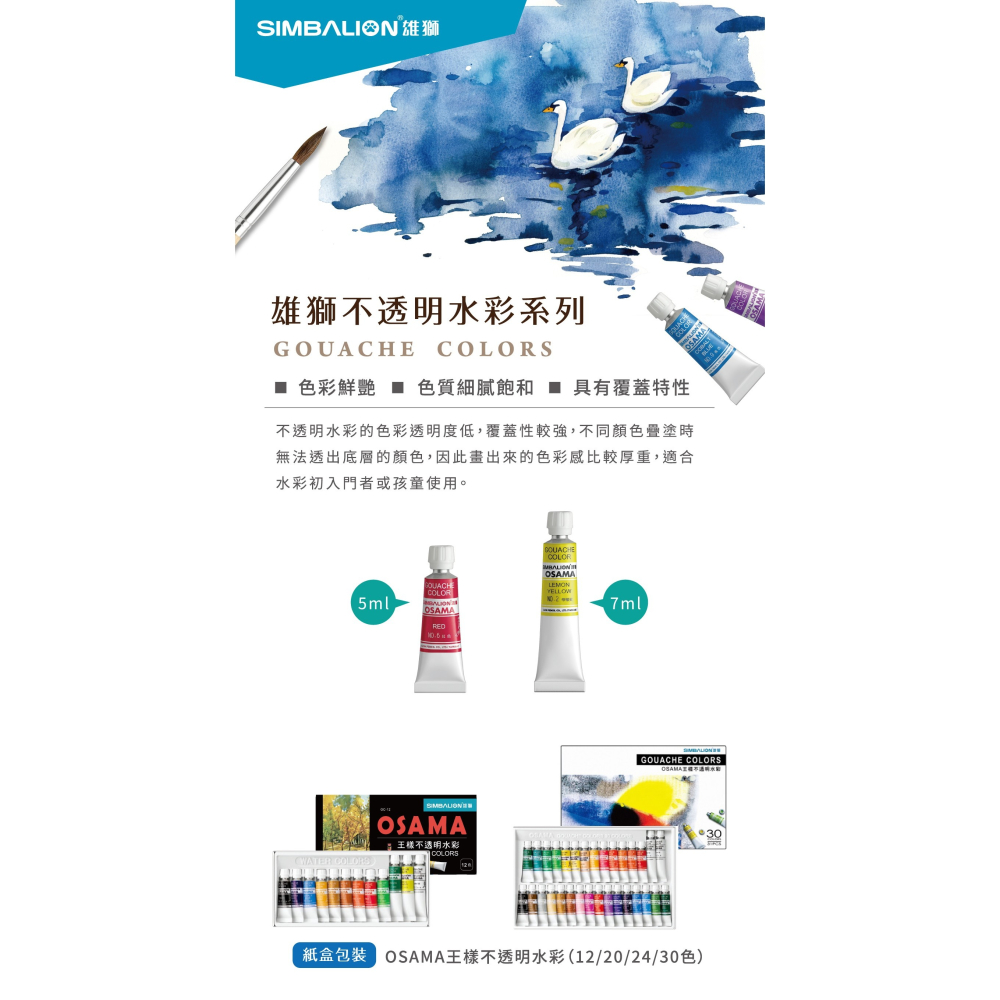 雄獅水彩 12色 雄獅文具-細節圖2