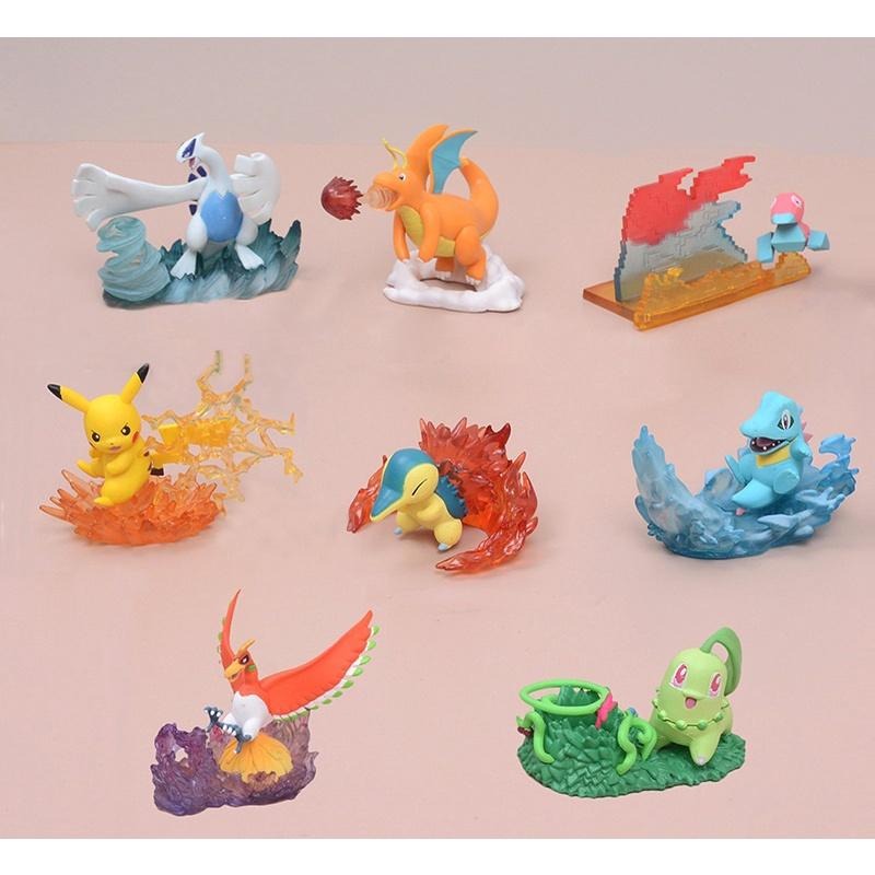 【多米諾】精靈 寶可夢 口袋怪獸 神奇寶貝 鳳凰 露奇亞 皮卡丘 火球鼠 模型 玩具 公仔 雕像 蛋糕 烘培 特效組合-細節圖5