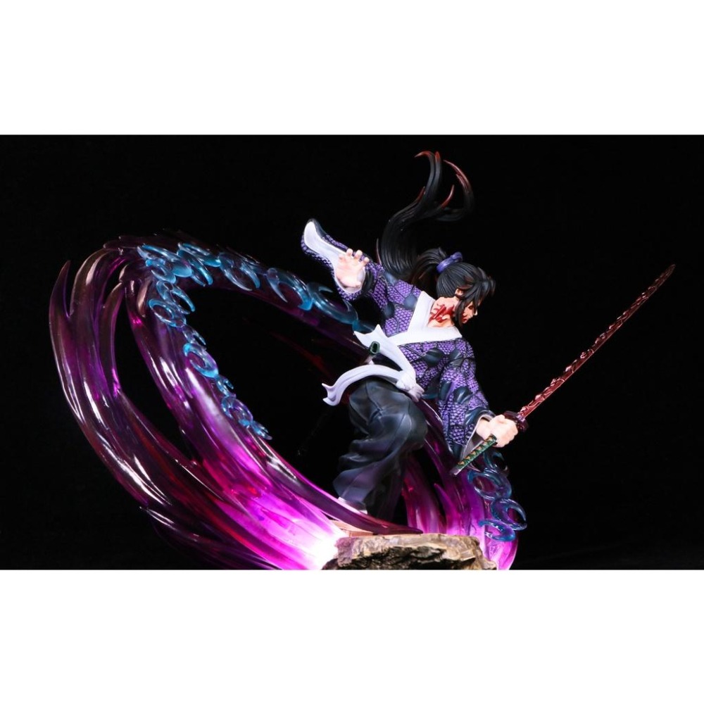 【多米諾】鬼滅之刃 GK 戰鬥 黑死牟 紀國緣一 USB 可發光 場景 模型 公仔 玩具 呼吸法 日之呼吸 月之呼吸-細節圖9