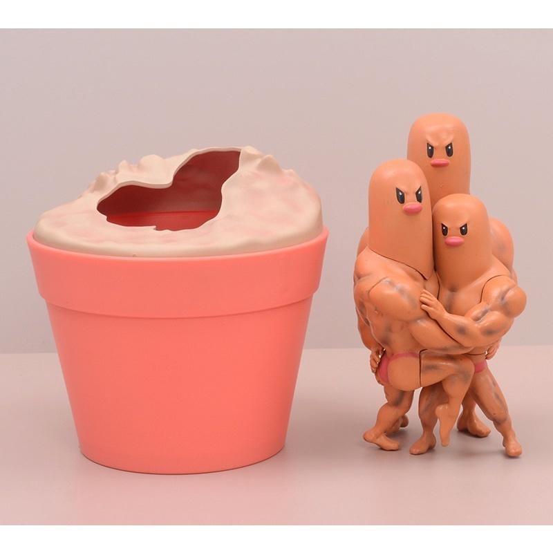 【多米諾】三地鼠 裝飾 模型 玩具 公仔 雕像 GK 肌肉猛男 精靈 寶可夢 神奇寶貝 創意模型 盆栽-細節圖3