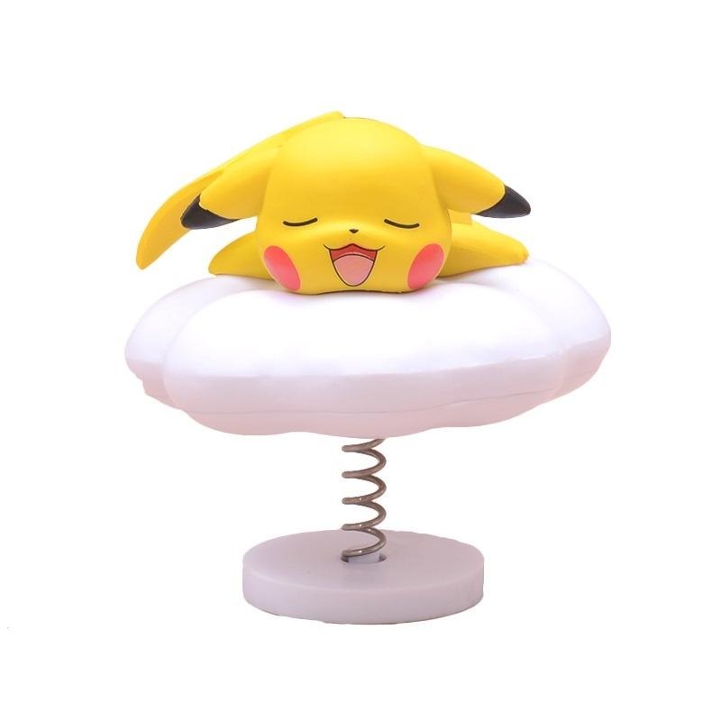 現貨【多米諾】皮卡丘 彈簧搖擺 搖頭 可愛 雲朵 寶可夢 神奇寶貝 口袋怪獸 精靈 公仔 模型 玩具 雕像-細節圖3