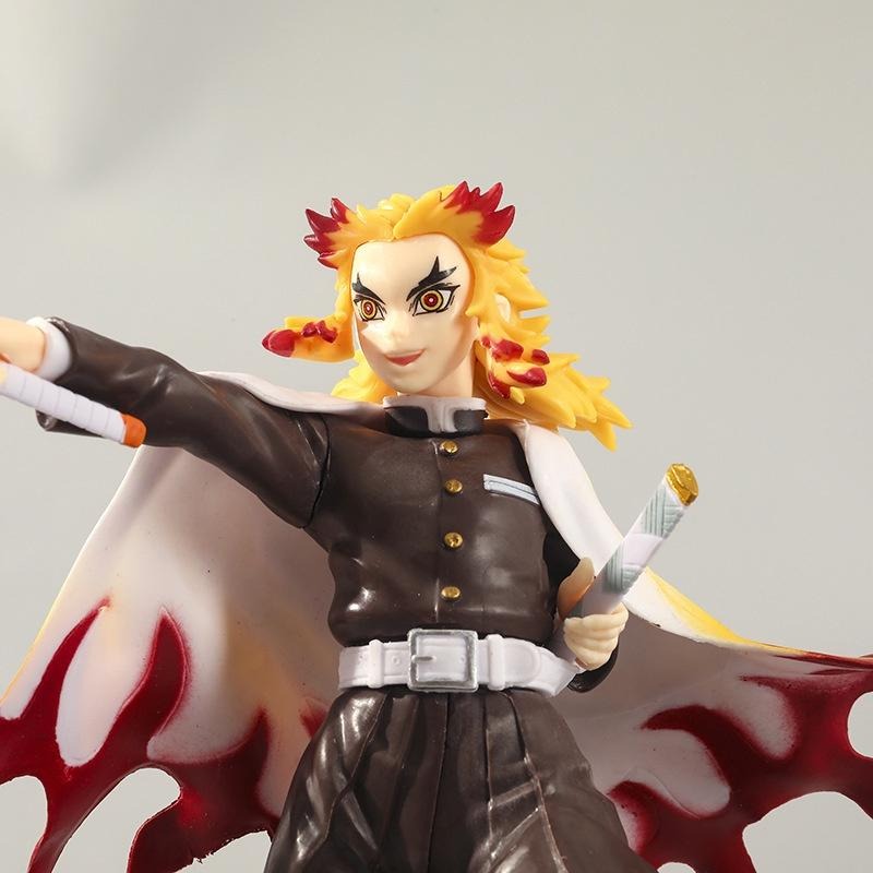 【多米諾】鬼滅之刃 炎柱 煉獄杏壽郎 大哥 無限列車 蟻窩坐  炎之呼吸 炭志郎 公仔玩具模型人偶 大哥沒有輸-細節圖5