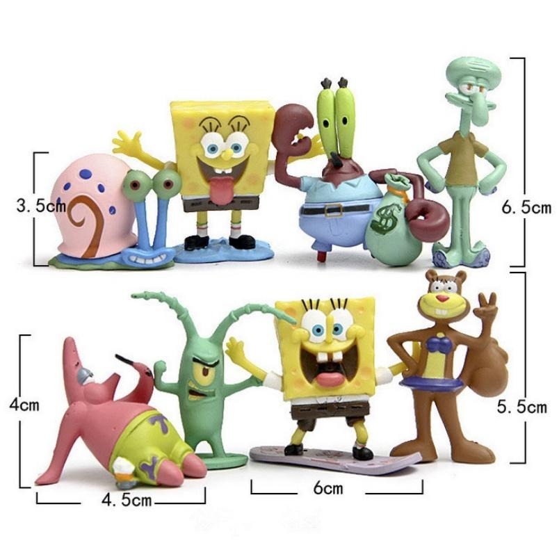 【多米諾】8款 海綿寶寶 章魚哥 皮老闆 派大星 蟹老闆 深海大鳳梨 公仔 Q版 造型蛋糕 可愛 模型 裝飾-細節圖2