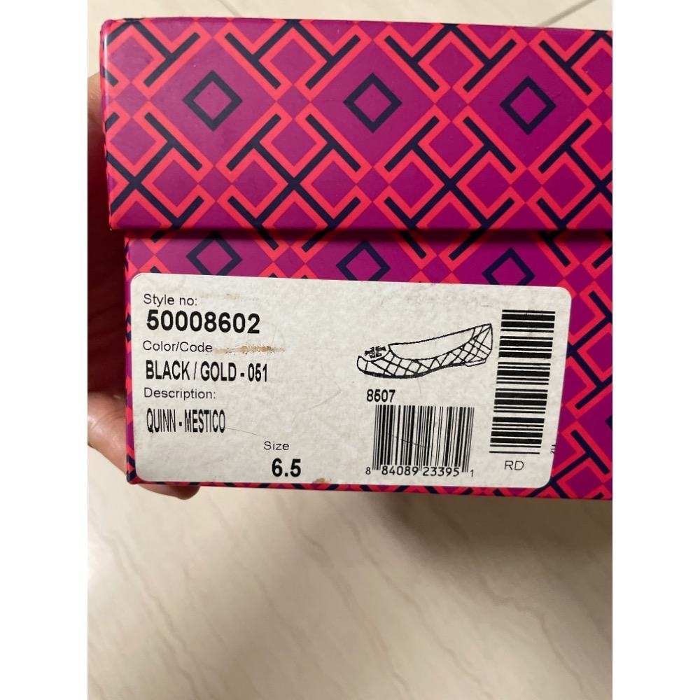 九成新 美國買回 Tory Burch 黑色格紋女鞋 US6-細節圖4