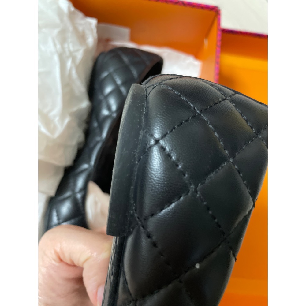 九成新 美國買回 Tory Burch 黑色格紋女鞋 US6-細節圖6