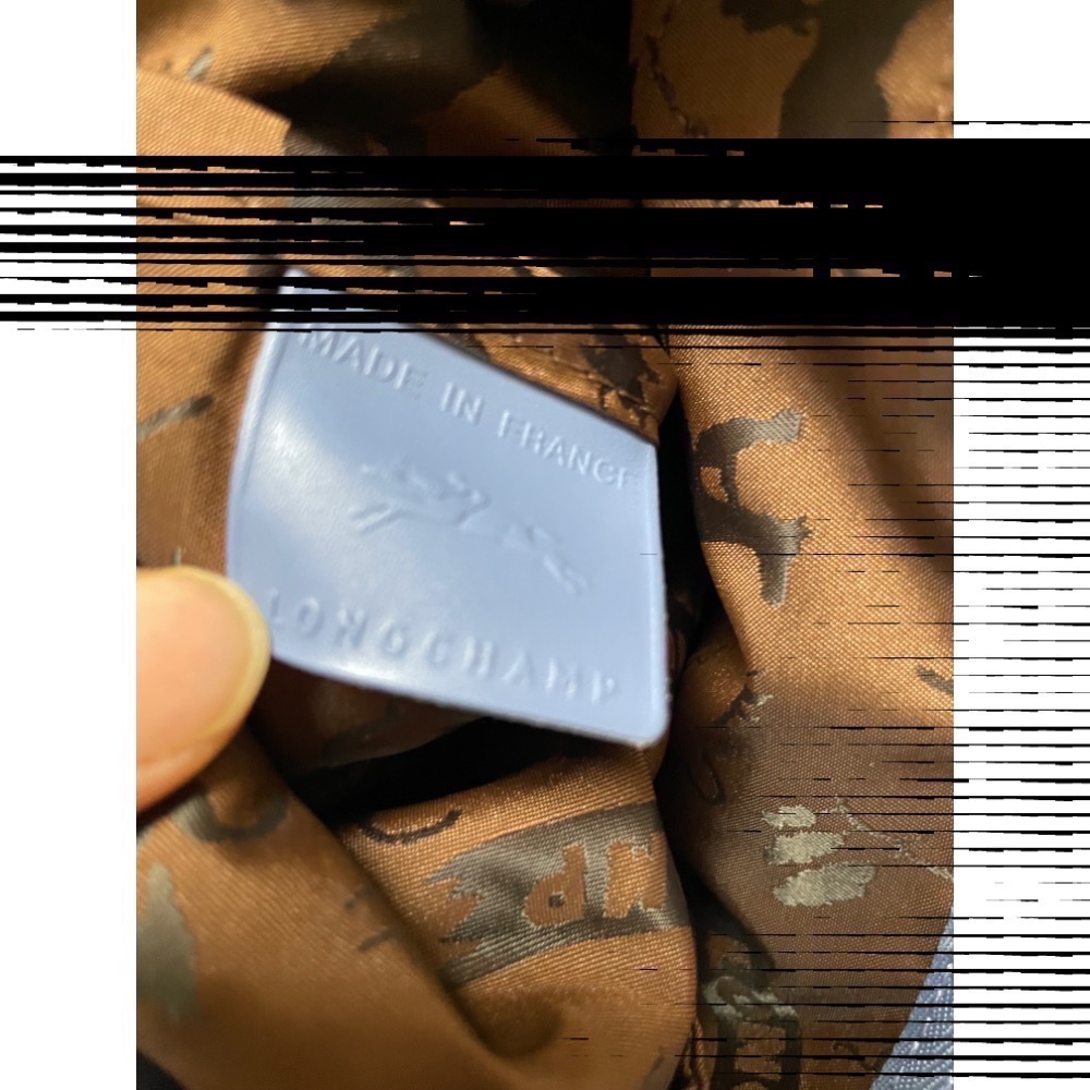 全新 絕版  法國製 longchamp 小羊皮 藍色 m號 折疊包-細節圖8