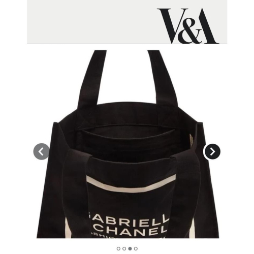 現貨 英國 V&A Museum x CHANEL聯名展 黑色 白色 帆布袋